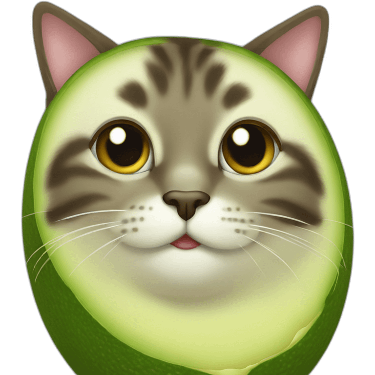 cat head in avocado emoji