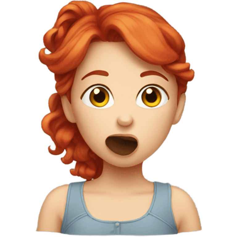 Red hair girl blowing a kiss emoji