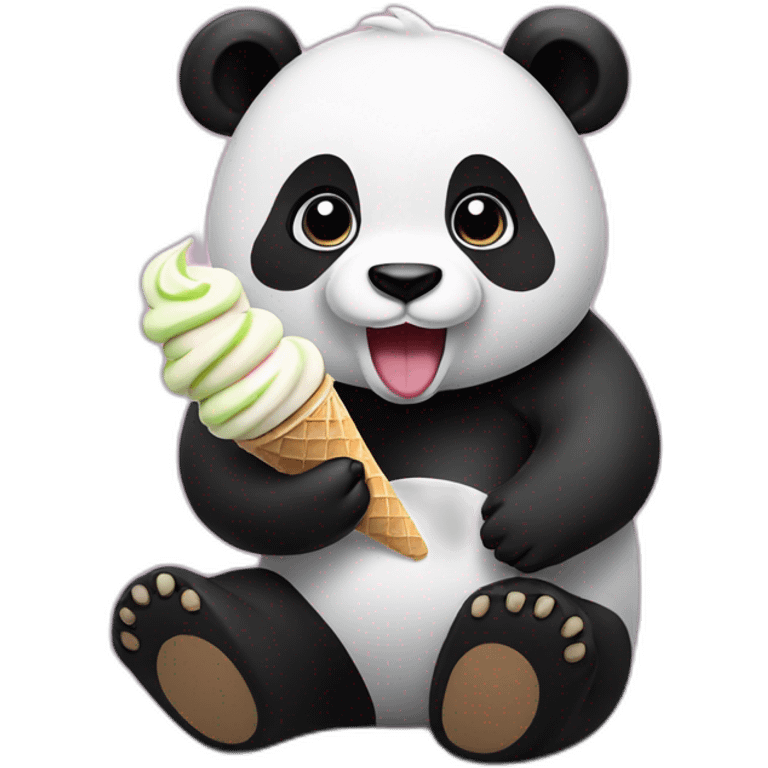 Panda eating ice cream emoji