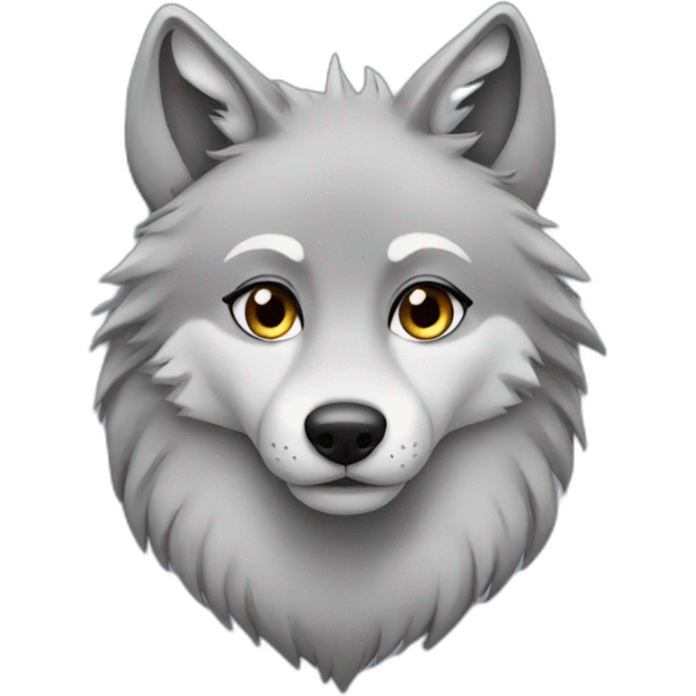 Female wolf with long eyelashes emoji