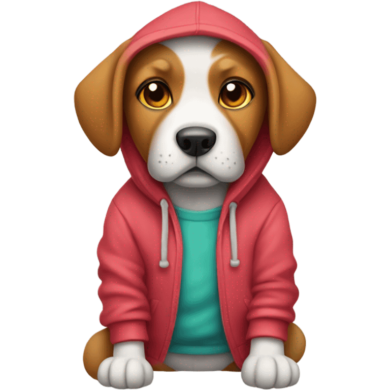 Dog wearing a hoodie emoji