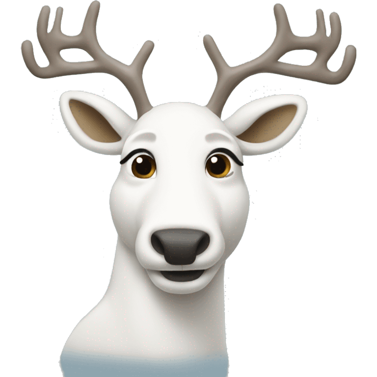 white reindeer for christmas emoji