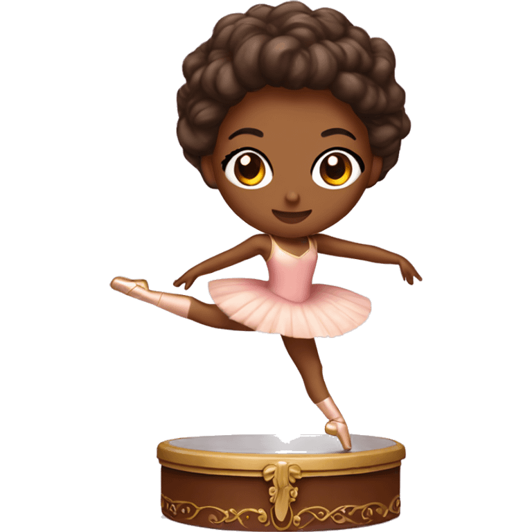  brown skin ballerina in a music box emoji