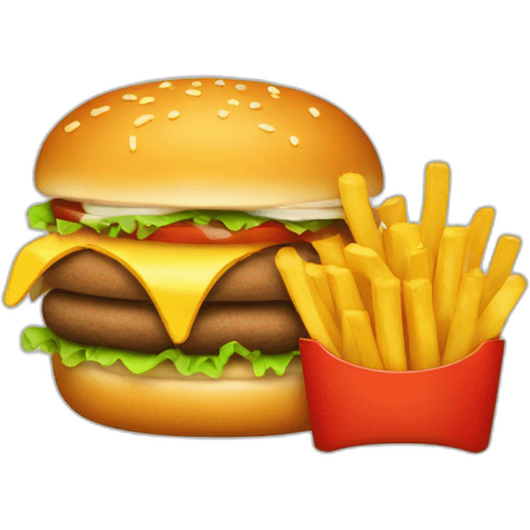 french fries and hamburger emoji