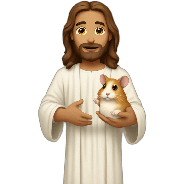 jesus holding a hamster emoji