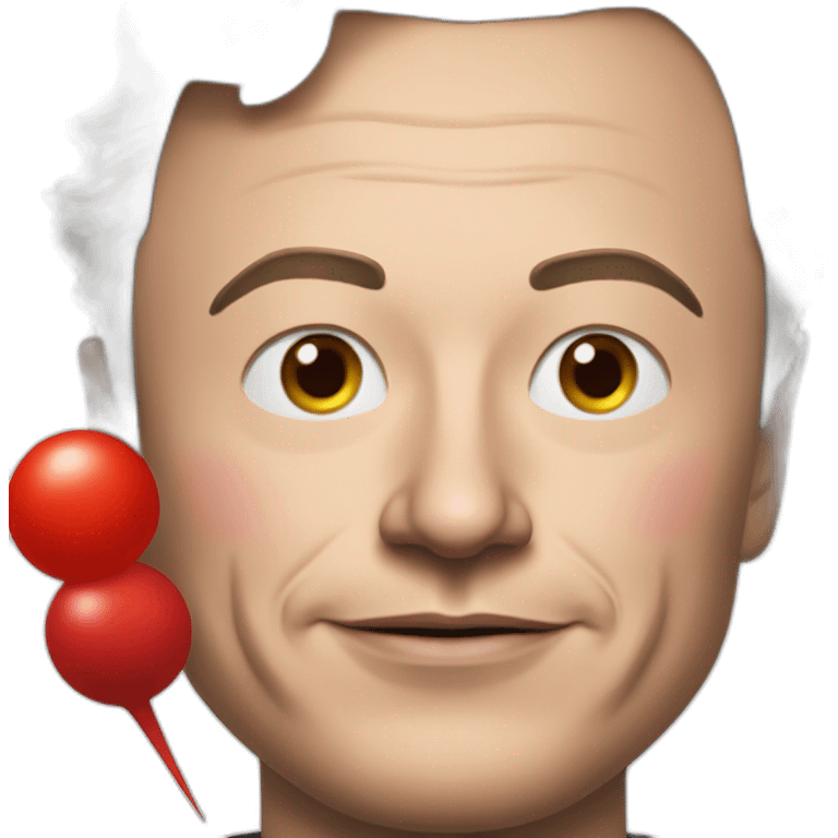 elon musk with clown red nose emoji