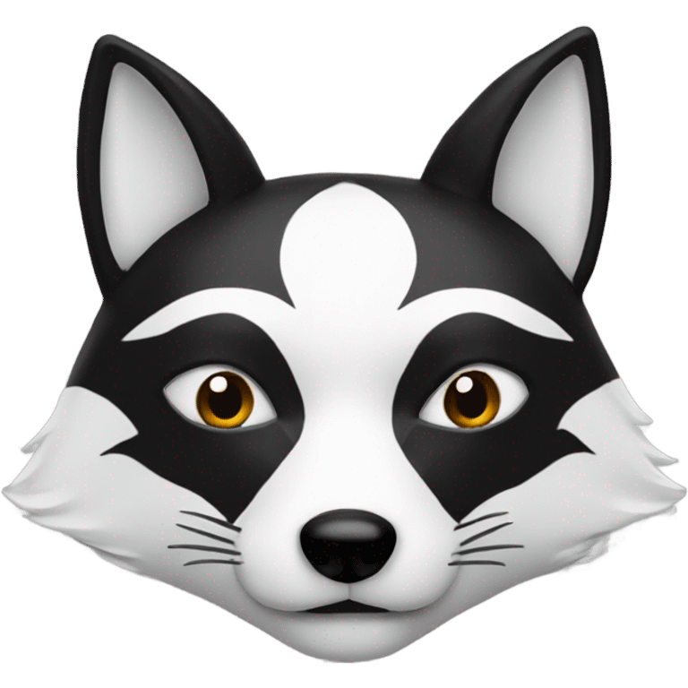 black and white fox mask emoji