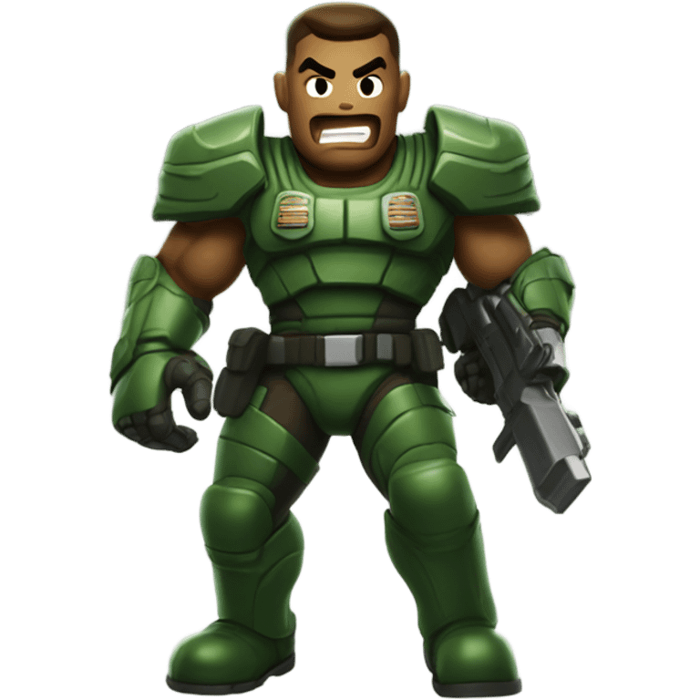 Doomguy charging toward you emoji