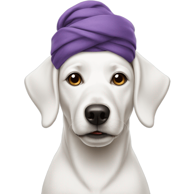 White dog with turban emoji