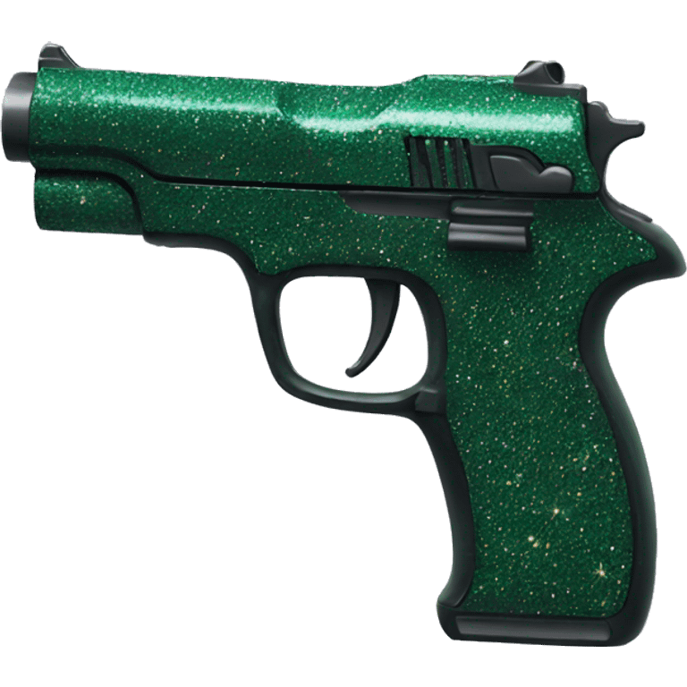 Dark green glitter gun emoji