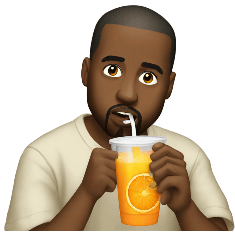 Kanye west eating orange juice emoji