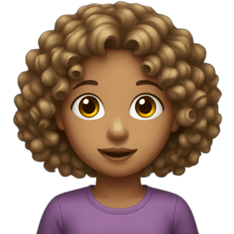 Young Girl with curly hair emoji