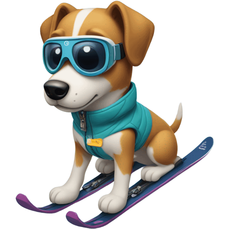 A skiing dog  emoji