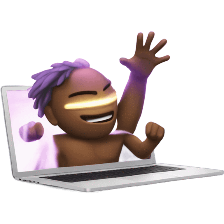 Light man breaking laptop emoji