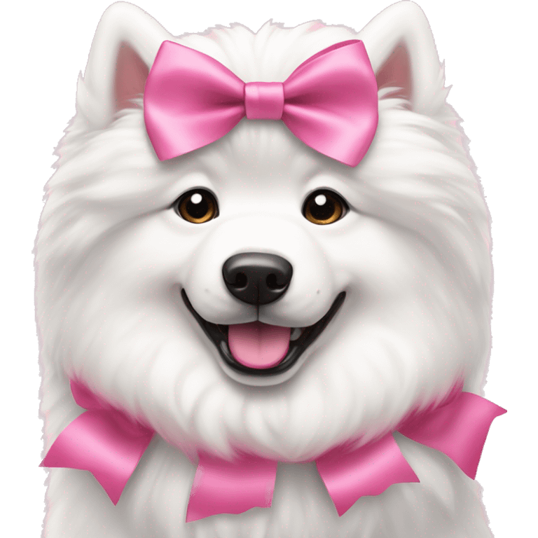 Samoyed with pink bow emoji