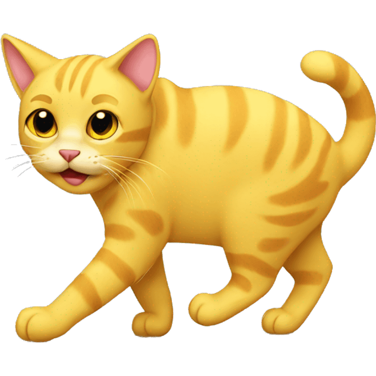 Yellow cat walking  emoji