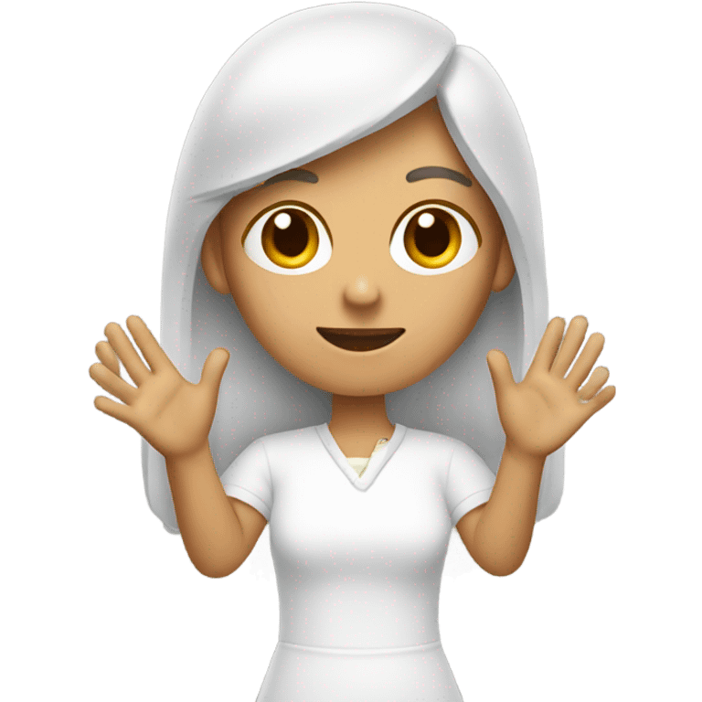 A female with white glue  emoji