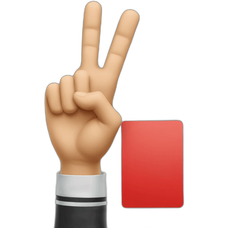 two fingers holding red card like referee emoji