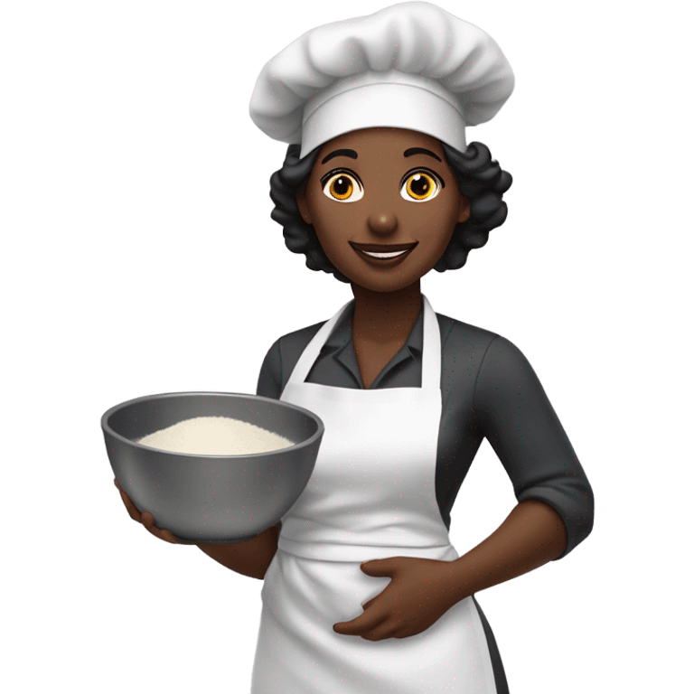 dark skinned baker woman emoji