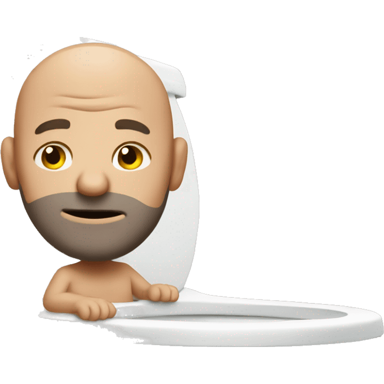 Bald man in toilet  emoji