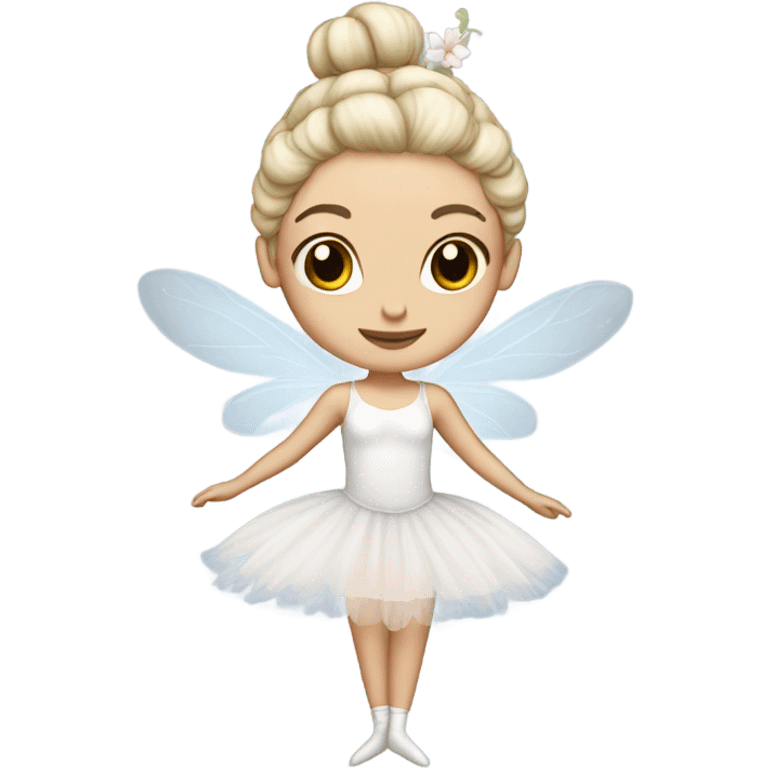 white fairy ballerina ewith bun hair flower emoji