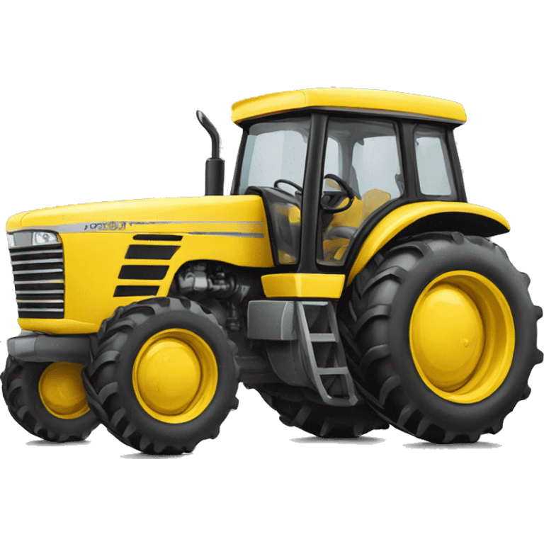 engine of yellow tractor under the hood emoji