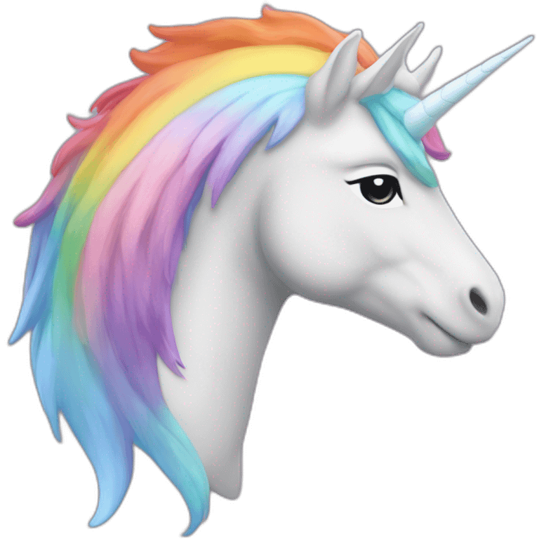 Une licorne qui pete des arc-en-ciel emoji