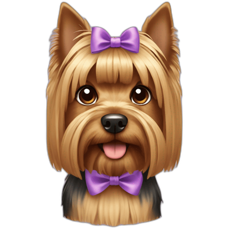 Giant Dog Yorkshire Terrier with bow on the head  emoji