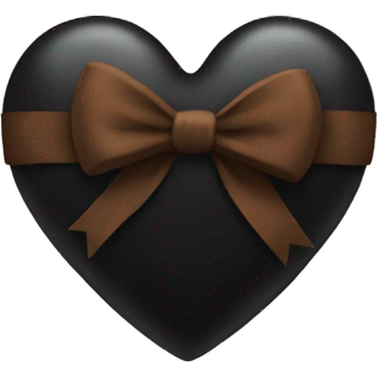 black heart with brown bow emoji