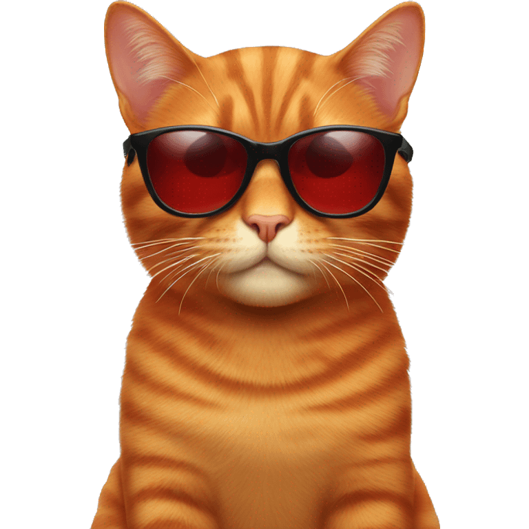 Red cat with sunglasses  emoji