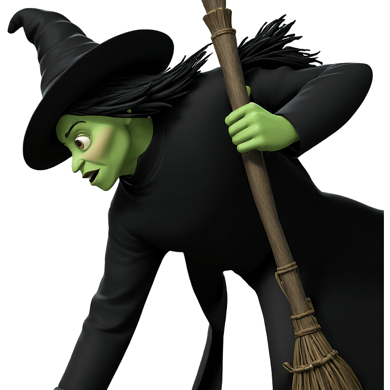 witch boy with broomstick emoji