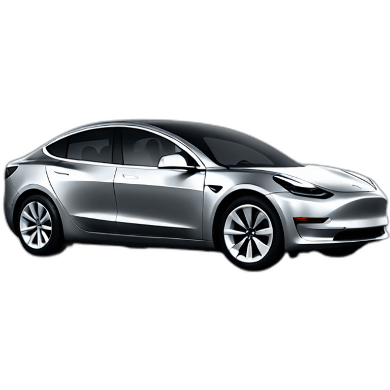 Grey Tesla model 3 emoji