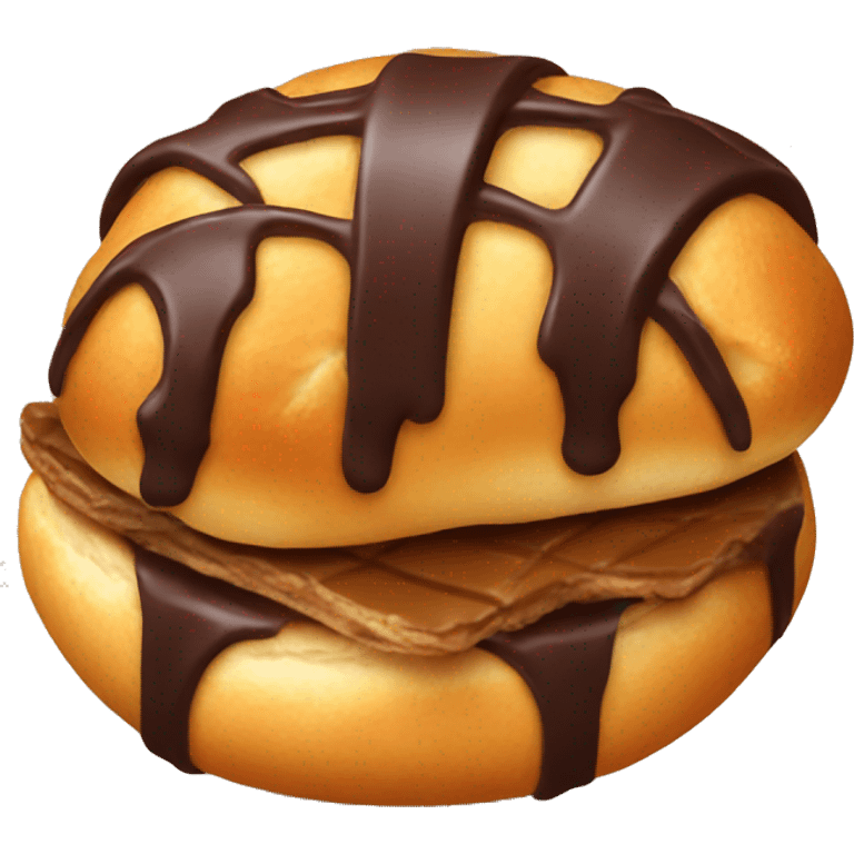 iOS style emoji. croissant with chocolate emoji