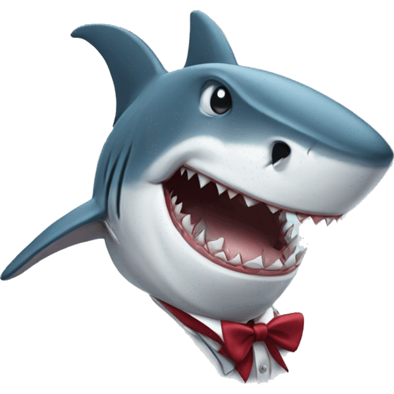 Shark in formal dress emoji