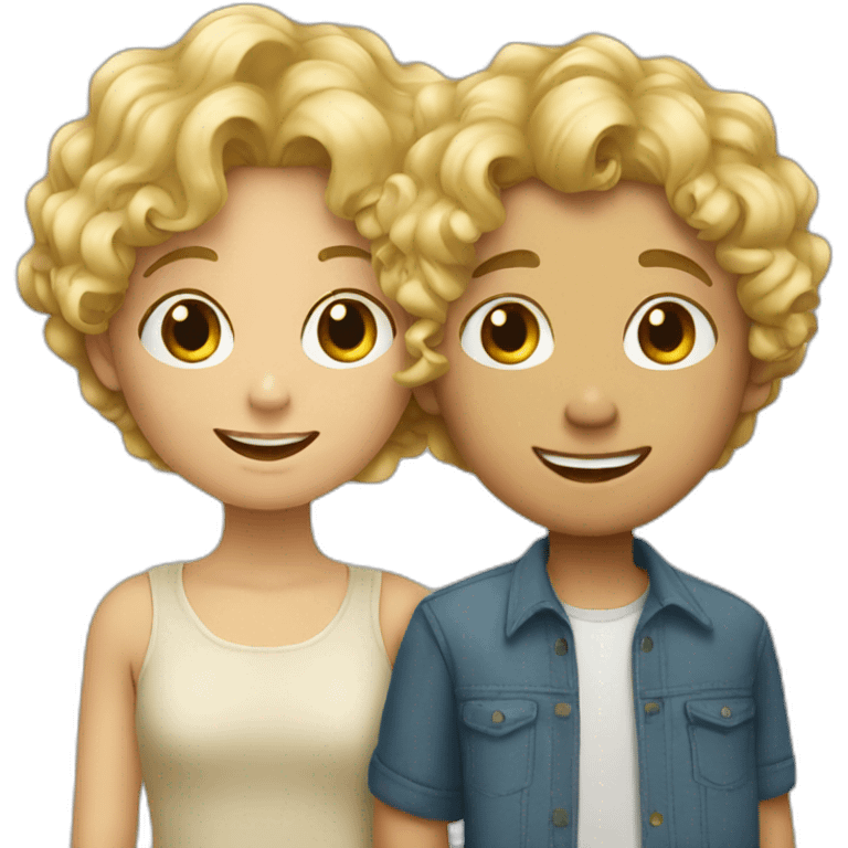 blond girl with curly boy emoji