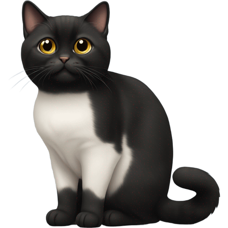 Black munchkin cat sitting emoji