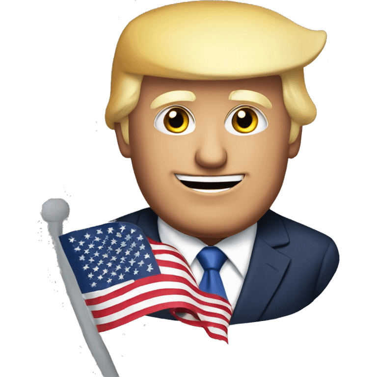 donald trump with american flag emoji