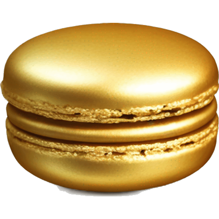 Realistic metallic gold macaroon with gradient colorful filling  emoji