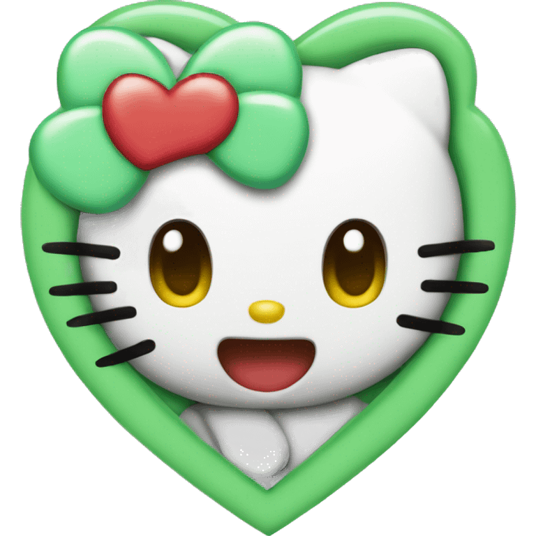 hello kitty heart light green emoji