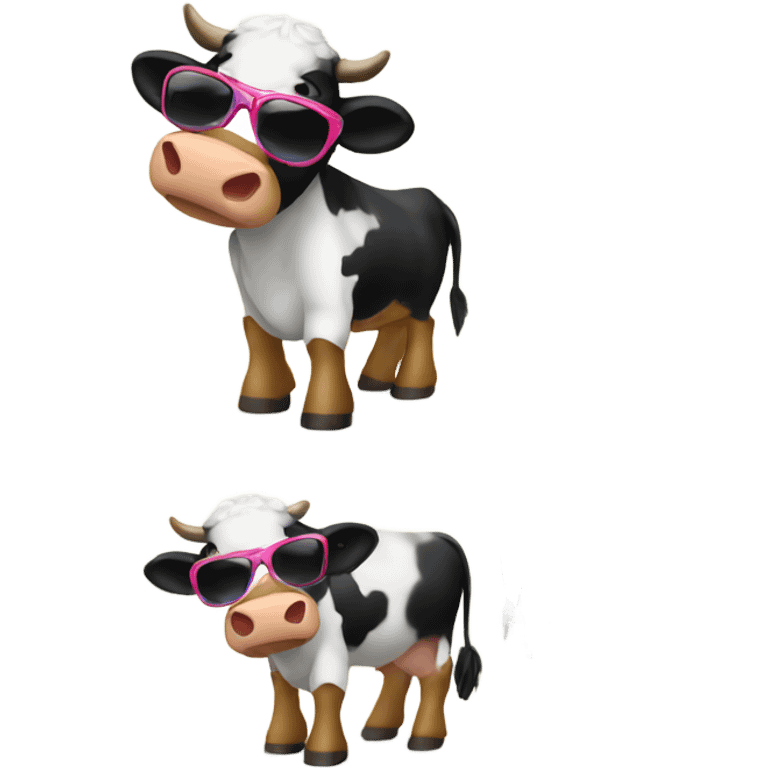 Cow wearing boots and sunglasses emoji