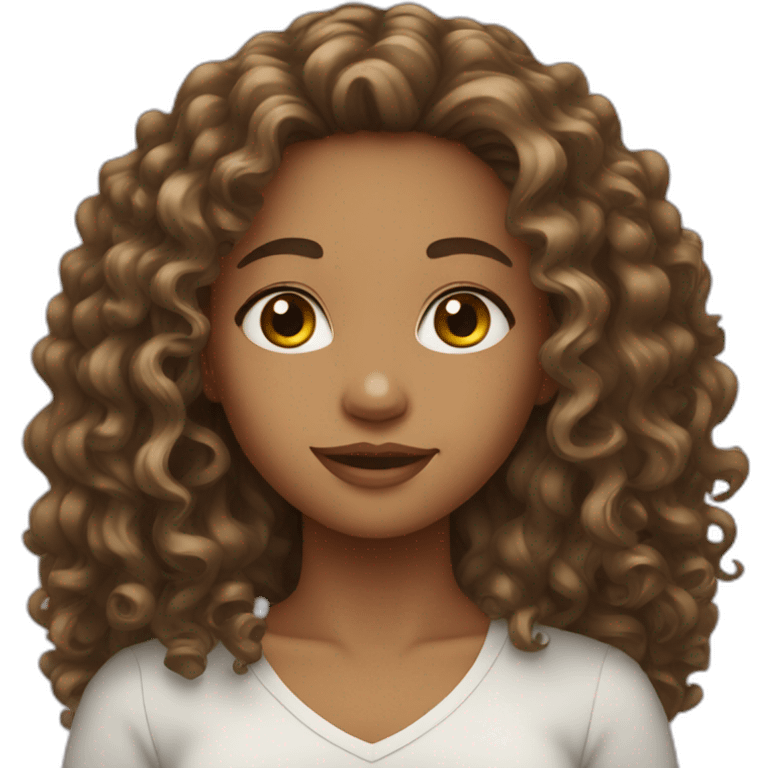 girl long curly hair emoji