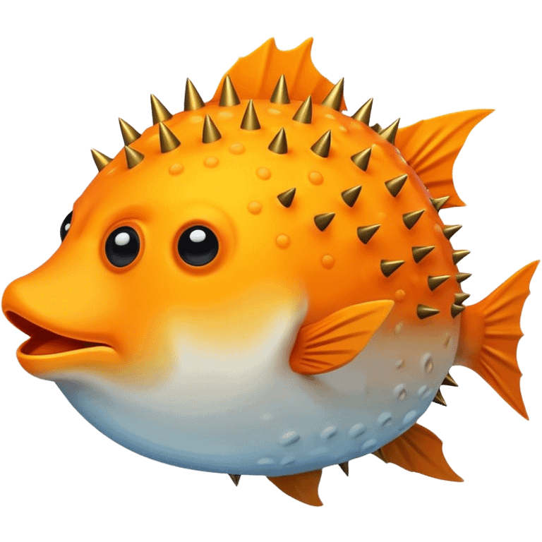 Orange Blowfish with spikes emoji