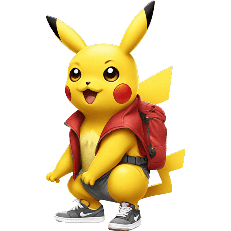 pikachu wearing air jordans emoji