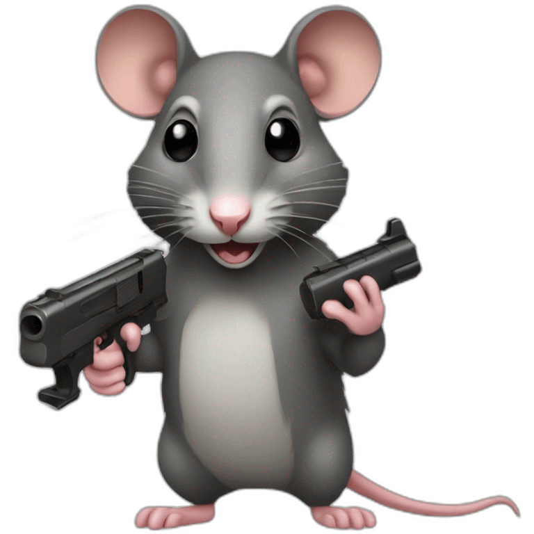 Rat avec un pistolet emoji