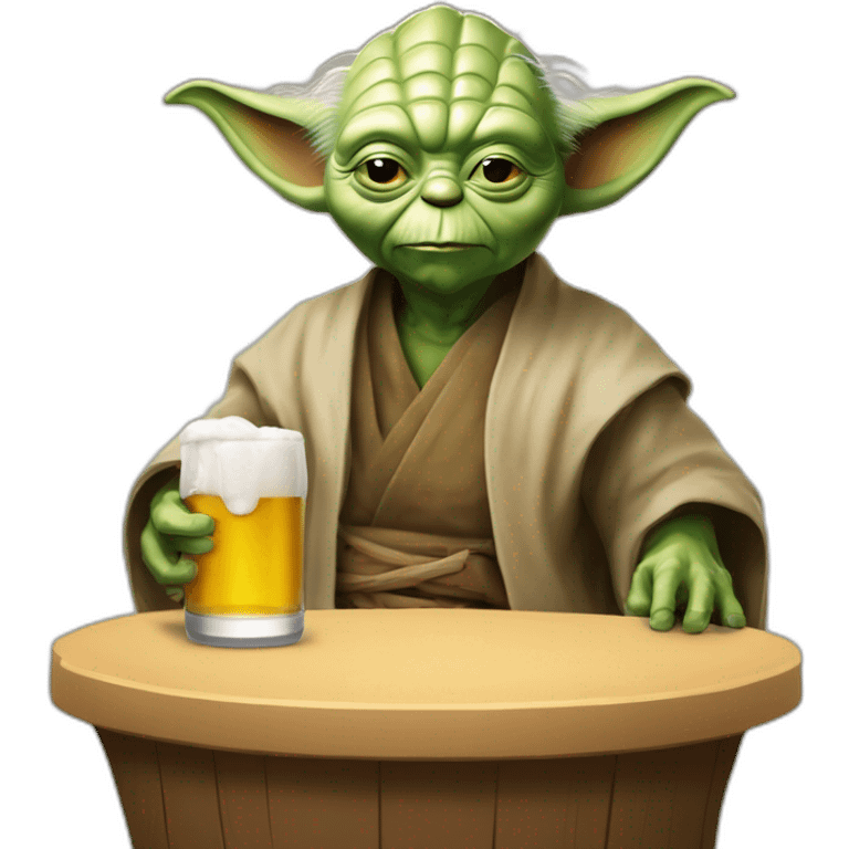 Maître Yoda qui bois de la bière emoji