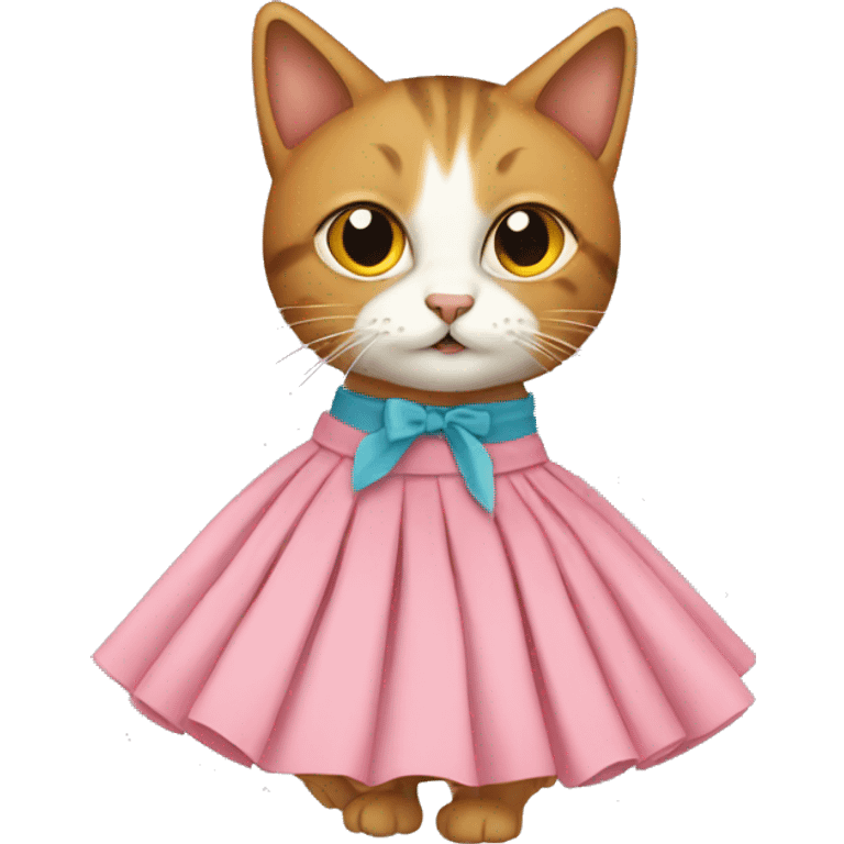 Cat and skirt emoji