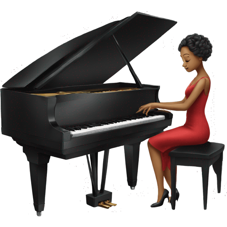 elegant lady playing the grand piano emoji