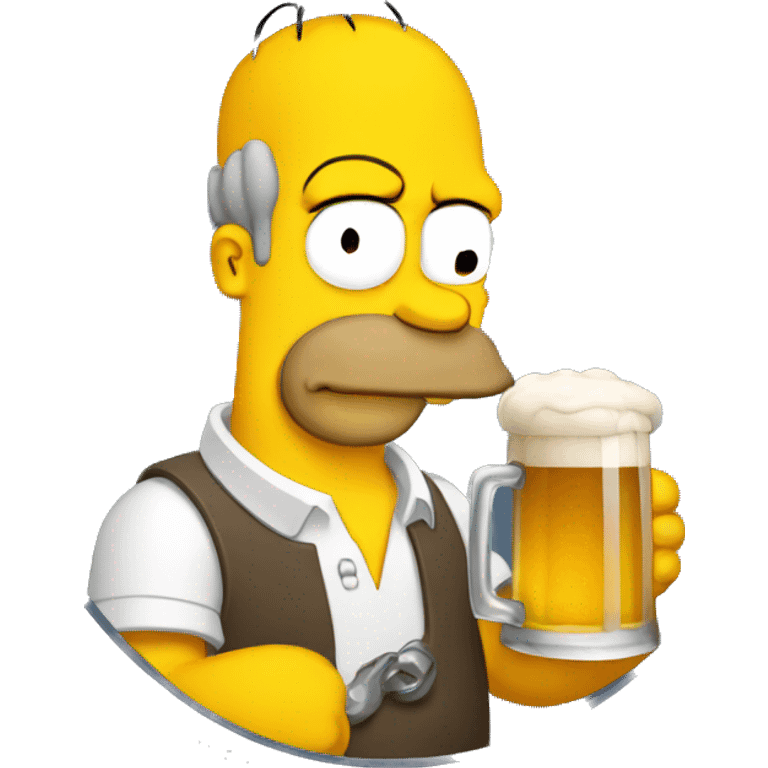 Homer holding a glass of beer emoji