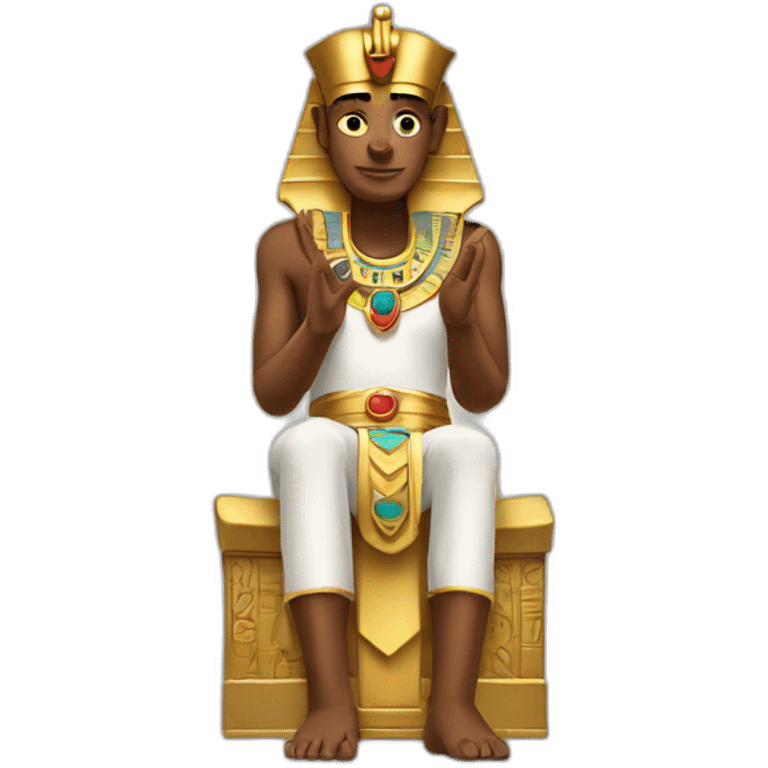 pharaoh making a heart with his hands emoji