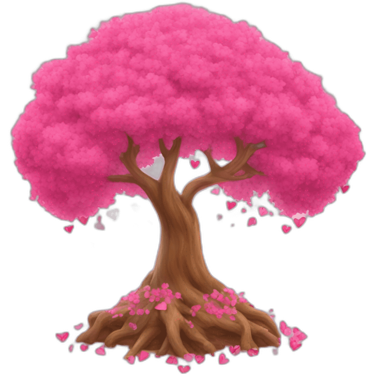 pink love tree rainbow back emoji